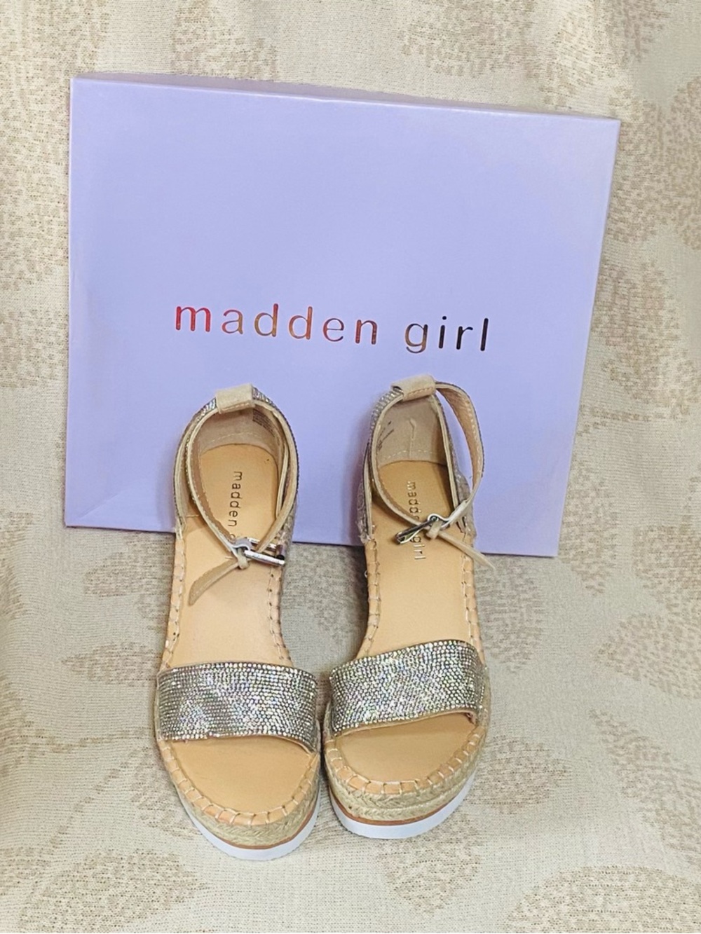 Madden Girl Rhinestone Espadrille Wedges